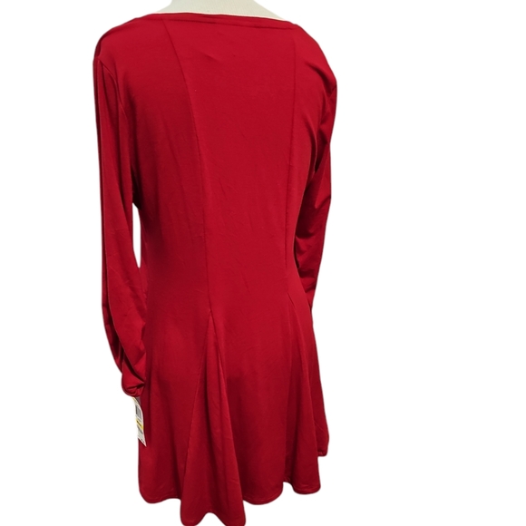 Medium Style & Co. Red Sequence Tunic Top - Picture 3 of 8